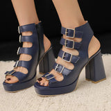 Purpdrank  Block Heels Women Comfy Platform Sandal Shoes Large Size Buckle Suit Female Beige 2025 Summer Open Toe Chunky Clogs Girls Big Fa