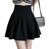 Purpdrank  High Waist Women's Pleated Skirts 2025 New Summer Spring Solid Color  A-line Skirts Female Preppy Style All Match Faldas Y2k