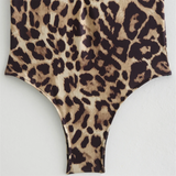 Purpdrank  Spring New Women's Fashion and Casual Versatile Animal Print Hanging Neck Bodysuit