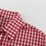 Purpdrank  Fashion Plaid Cotton Women Shirt Blouse Casual Lapel Long Sleeve Shirts Elegant Classic Ruffle Top Female Clothing