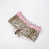 Purpdrank  Sexy Leopard Two Piece Women Sweet Lace Short Sets Summer Fashion Spaghetti Straps Cropped Top and Micro Shorts Outfits Y2K