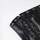 Purpdrank  Dark Sexy Pu Leather Bandage Tube Tops Slim-Fitting Slash Neck Sleeveless Tank Tops Women Summer Fashion Streetwear Ladies