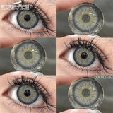 Purpdrank  1 Pair Colored Contact Lenses for Eyes Black Big Lens Gray Pupils Lenses Brown Lenses Fashion Eye Contacts Yearly