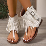 Purpdrank   Fashion Studded Sandals Low Heel Tassel New Style Sandals Summer Roman Shoes Luxury Corrective Toe Clip Boots Women Flip Flops
