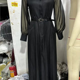 Purpdrank  Spring Autumn Women Long Black Party Dresses Fashion Solid Long Sleeve Patchwork Female Slim Elegan Dresses