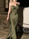Midi Dress Women Elegant Summer 2024 Fashion Evening Party Lady Vestido Vintage Spring Bodycon Sexy Satin Dresses Female Clothes