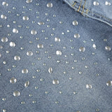 Purpdrank  y2k Rhinestone Denim Shorts Summer Casual Low Rise Skinny Short Jeans for Women Streetwear All-match Shorts Harajuku 90s