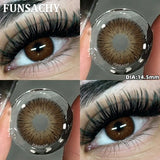 Purpdrank  1 Pair Yearly New Korean Natural Lenses Color Contact Lenses Eyes Black Beautiful Pupil Brown Eye Contacts Cosmetic Len