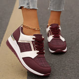 Purpdrank  Plus Size 44 Fashion Sports Shoes for Women Comfort Wedge Casual Shoes Outdoor Versatile Woman Anti Slip Lace Up Running Shoes
