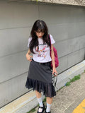 Purpdrank  Elegant Belt Black Mini Skirt Women Fashion White Mesh Patchwork Pleated Skirts Summer Harajuku Korean A Line Faldas New
