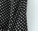 Purpdrank  Women Black White Dot Print Spliced Lace V neck Short Sleeve Dress Retro French Style Mini Dresses Summer Robe Femme Vestidos