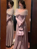 Purpdrank  Winter French Vintaeg Elegant Knit Dress Woman Sexy Lace Design Warm Evening Party Dress Feamale Princess Korean Popular Clothes