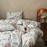 Purpdrank  New 100% Cotton Floral Print Bedding Sets Cozy Skin Friendly Soft Comforter Set Naked Sleeping Textile Supplies for All Seasons