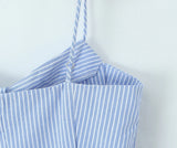 Purpdrank  New Summer Blue White Vertical stripes Print Camis Women Single-breasted Buttons Short Tank Tops Girl Sexy Slim Crop Top Tees