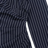 Purpdrank  Chic Blue & White Striped Shirt Dress Women Fashion Turn Down Collar Long Sleeve Pleats Slim Asymmetrical Hem Mini Dress
