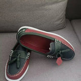 Purpdrank  Leather Docksides Classic Boat Shoes Mocassins Shoes Handmade Shoes Mens Casual Loafers Non-Slip Rubber Outsoles