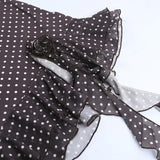 Purpdrank  Women's Sexy Polka Dot Halter Neck Bodycon Mini Dress Ruffle Hem Asymmetrical Party Dress