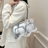 Purpdrank  Y2K Ita-bag For Girls Lace Pendant Cosplay Accessories Large Capacity Boston Shoulder Bags 2025 Designer Handbags Luxury