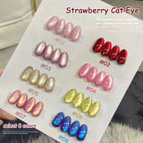 Purpdrank  12ML 12-Color Pink Water Gold Cat Eye Ocean Bubble Glass Beads Gel Nail Polish New Style Spring Nails Summer Nail Pink Nails