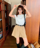 Purpdrank  Summer Vintage Women's Cargo Wide Leg Shorts Pocket 2025 New High Waist Solid Casual Loose A-line Short Pants Female