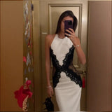 Purpdrank  New Sexy Off Shoulder Backless Long Dress Elegant Lace Bodycon Midi Dress Women