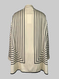 Purpdrank  Lady Stylish Striped Commute Blouses 2025 New Fashion Long Sleeve Loose Buttoned Stand Collar Casual Shirts Tops