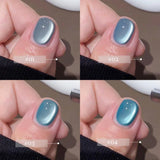 Purpdrank  4-Color Spring Summer Nails Ice Transparent Blue Glass Bead Cat Eye Gel Nail Polish Popular Whitening Versatile Upgrade Gel