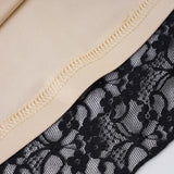 Purpdrank  Elegant Fashion Sexy Lace A-Line Dress See Through Dark Bandage Backless Square Collar Long Sleeve Mini Dresses For Women