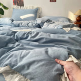 Purpdrank  Princess Bedding Sets INS Ruffle Lace Bow Quilt Cover Romantic Bedclothes Woman Girls Bedroom Decor Duvet Cover постельное белье