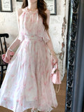 Purpdrank  French Style Sweet Elegant Women Dress Y2k Summer Casual Slim Halterneck Evening Dress Fashion Fairy Chic Vintage Party Outfits