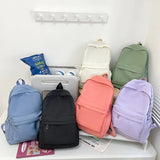 Purpdrank   Women Schoolbag Waterproof Large Capacity School Backpack Smooth Zipper Solid Teens Girl Casual Daypack Bag Student Supply