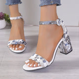 Purpdrank  Woman’s Sandals New Summer Elegant Designer Sandal Female Fashion Comfortable Medium Block High Heels Women Shoes Plus Size