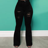 Purpdrank  European And American Style Women's Jeans Fashion Ripped Denim Pants for Ladies