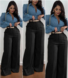 Purpdrank  Women Shiny Yellow Capris Pants High Waist Trousers Office Work Lady Full Length Summer Bottoms Capris Autumn Winter