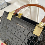 Purpdrank  Fashion Handbags For Women New Luxury Designer Purses And Handbags Stone Pattern Glossy Street Shoulder Crossbody Bag