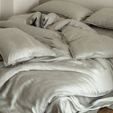 Purpdrank  600TC Washed Lyocell Soft Bedding Set Single Double Queen King Size Duvet Cover Set Bed Sheet/Fitted Sheet Pillowcases 3/4Pcs