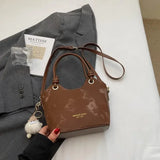  Purpdrank   New Sweet Style Zipper PU Square Women's Shoulder Crossbody Bag Solid Color Popular Commuting Fashion Small Square Bag