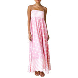 Purpdrank  Women's Summer Dresses Boho Floral Print Spaghetti Straps Long Dress Backless Sleeveless Casual Dress Ruffle Flowy Beach Dresses