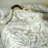 Purpdrank  Summer Quilt Comfortable and Breathable Quilts Top Quality Ultra Soft Floral Comforter