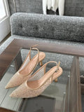 Purpdrank  Female Sandal High Heels Fashion Womens Shoes Girls Pointed High-heeled Luxury New Clear Lace Laces Comfort Stiletto