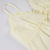 Purpdrank  Sweet Solid Lace Trim Bandage Camis Tops Holiday Sexy Deep V-Neck Sleeveless Tank Tops Women 2025 Summer Fashion Lady