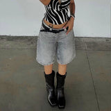 Purpdrank  Y2k Bermuda Denim Shorts Low Waist Loose Fit Baggy Jorts with Pockets Summer Vintage Wide Leg Jeans Cyber Grunge Streetwear