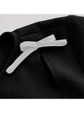 Purpdrank  New Women's Short Sleeve Slim Short Dress with Bow Decoration Solid Color Mini Dress Casual Daily Dress