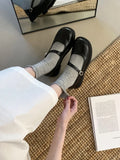 Purpdrank  Women's Sneakers on Thick Soles Shoes Chunky Sandals Round Toe Shallow Mouth Female Heel Platform Retro Block Leather African