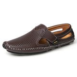 Purpdrank  Men Summer Loafers Breathable Driving Shoes Cool Moccasins Hollow Out Male Lazy Shoes Leisure Walk Men Sandals
