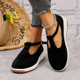 Purpdrank  New Spring Flat Women's Casual Shoes Round Toe Anti-slip Platform Shoes  Breathable Buckle Sneakers