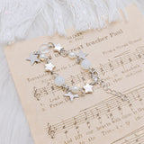 Purpdrank - Harajuku Crystal Star Pentagram Pearl Beaded Bracelet for Women Vintage Aesthetic Charm Double Layer Chain Bracelet Jewelry Gift