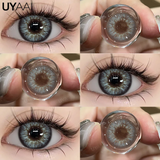 Purpdrank  2Pcs Light Brown Contact Lens Yearly New Gray Lens Colored Cosmetics Gray Big Eyes Makeup Korean Soft Pupil for Eyes