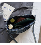 Purpdrank   Fashion Washed Denim Tote Bag Women Simple Large Capacity Shoulder Bag Ladies Daily Casual Versatile Handheld Crossbody Bag