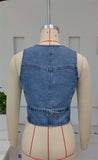 Purpdrank  Denim Vest For Women Sleeveless Button Vest Solid Slim Outwear For Women Spring Autumn Casual Denim Crop Tops